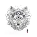 hindusim and flute and chakra and wolf and snake tattoo design idea