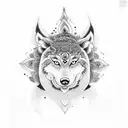 hindusim and flute and chakra and wolf and snake tattoo design idea