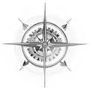 globe with a Viking compass symbol tattoo design idea