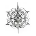 globe with a Viking compass symbol tattoo design idea