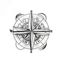 globe with a Viking compass symbol tattoo design idea