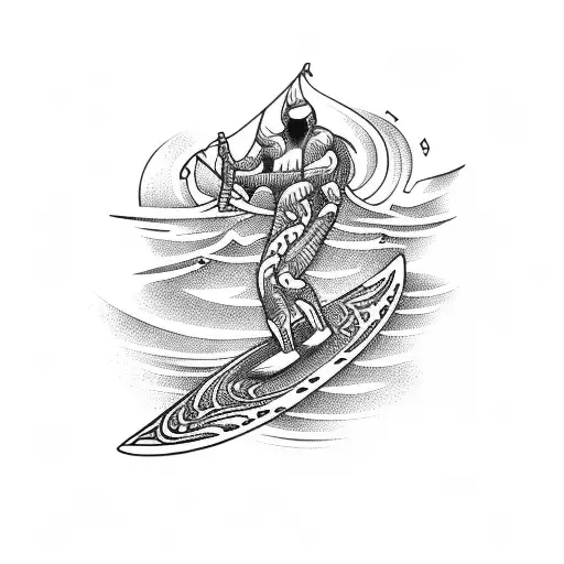 surf  tattoo design idea