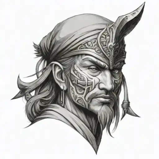 metin2 character in a realistic tattoo design idea