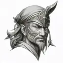 metin2 character in a realistic tattoo design idea