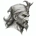 metin2 character in a realistic tattoo design idea