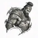 metin2 character in a realistic tattoo design idea