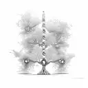 dna helix tree tattoo design idea