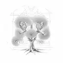 dna helix tree tattoo design idea