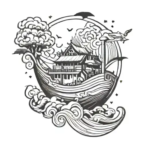 Noah's ark themed tattoo tattoo design idea