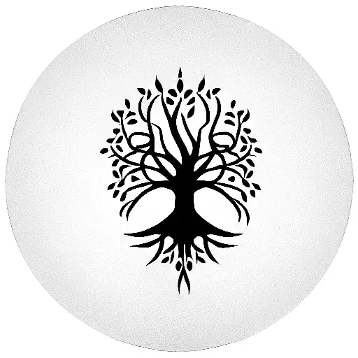 Spinal Tree of life and Lion sign tattoo design idea
