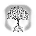 Spinal Tree of life and Lion sign tattoo design idea