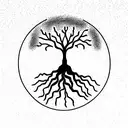 Spinal Tree of life and Lion sign tattoo design idea