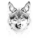 man in wolf pelt with scar on face tattoo design idea