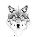 man in wolf pelt with scar on face tattoo design idea