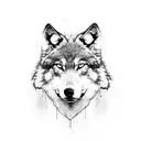man in wolf pelt with scar on face tattoo design idea