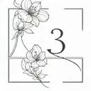 number 3 tattoo design idea