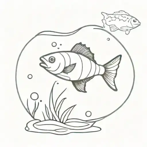 fish out of the aquarium tattoo design idea