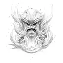 Man siren tattoo design idea