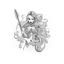 Man siren tattoo design idea