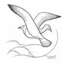 seagull flying tattoo design idea