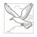 seagull flying tattoo design idea