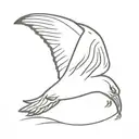 seagull flying tattoo design idea