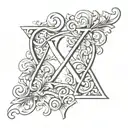 Initials Y A E together symbolizing family  tattoo design idea