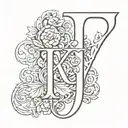 Initials Y A E together symbolizing family  tattoo design idea