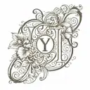 Initials Y A E together symbolizing family  tattoo design idea