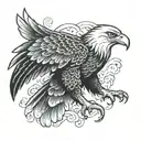 Eagle in flight tattoo design idea