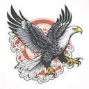 Eagle in flight tattoo design idea