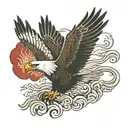 Eagle in flight tattoo design idea