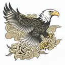 Eagle in flight tattoo design idea