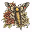 death hawk moth resting tattoo design idea