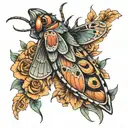 death hawk moth resting tattoo design idea