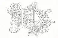 kid initials j and e  tattoo design idea