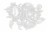 kid initials j and e  tattoo design idea