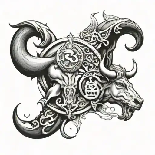 taurus and libra tattoo design idea