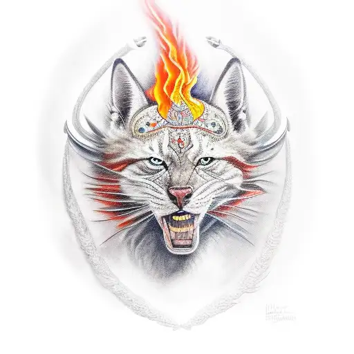 indianer Medizinmann der am Feuer ein trank kocht im mondlicht tattoo design idea