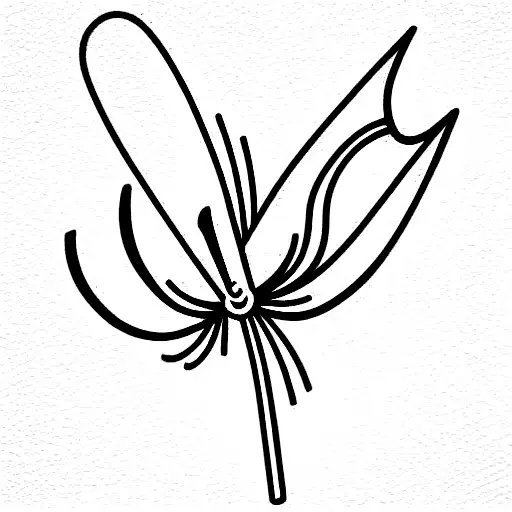 fishing rod with lilium flower bait minimalist tatto ideas tattoo design idea