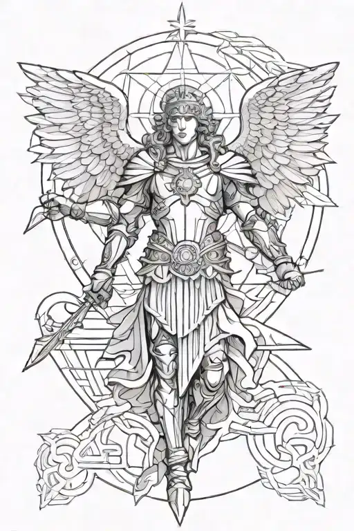 Saint Michael the Archangel Michael lifting tattoo design idea