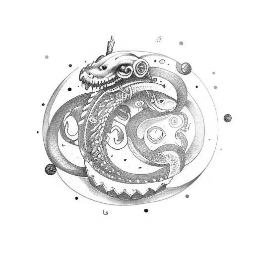 ouroboros, circle of fifths tattoo design idea