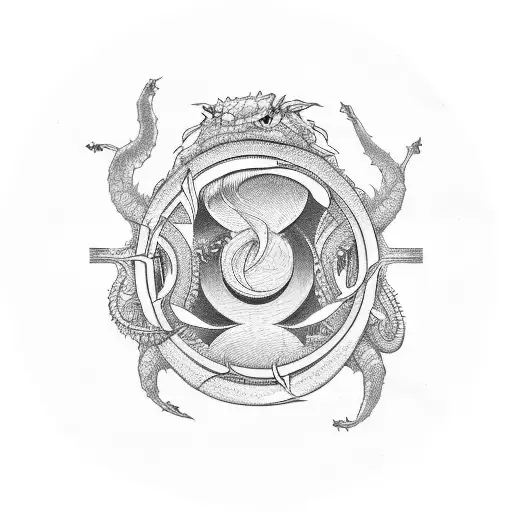 ouroboros, circle of fifths tattoo design idea