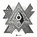 Incorporate elements of Norse mythology such as the Valknut symbol and runes into a programming code design, blending ancient wisdom with modern technology tattoo design idea