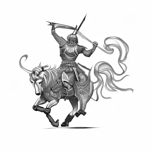 illyrian warrior on a horse tattoo design idea