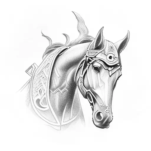 illyrian warrior on a horse tattoo design idea