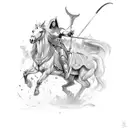 illyrian warrior on a horse tattoo design idea