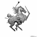 illyrian warrior on a horse tattoo design idea