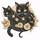 cats for a couple tattoo tattoo design idea