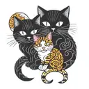 cats for a couple tattoo tattoo design idea